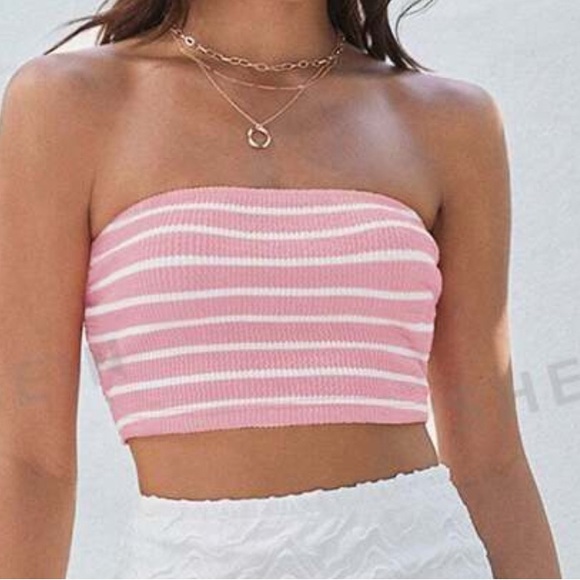 SHEIN Women’s pink striped tube top - Picture 5 of 5